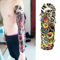 Временная татуировка Череп в цветах 34044