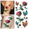 Временная татуировка Розы и бабочки 3D. tat309