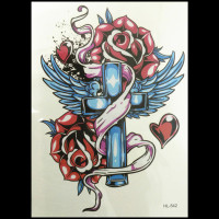 Временная татуировка Розы и крест 33787
