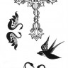Временная татуировка Крест и птицы 34690