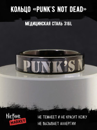 Кольцо из нержавеющей стали Punk's not dead 6 мм KSS664b
