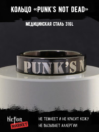 Кольцо из нержавеющей стали Punk's not dead 6 мм KSS664b