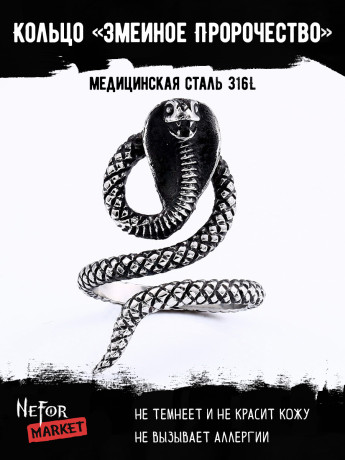 Кольцо из нержавеющей стали Змеиное Пророчество KSS362
