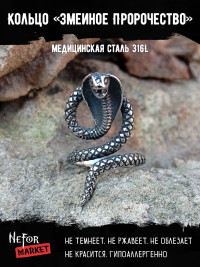 Кольцо из нержавеющей стали Змеиное Пророчество KSS362