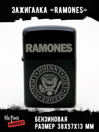 Зажигалка чёрная Ramones NFZB010
