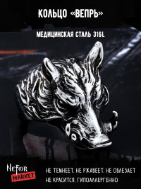 Кольцо из нержавеющей стали Вепрь KSS474