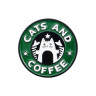 Значок Котики и кофе BR377
