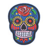 Термонашивка Череп Санта Муэрте синий TNV079