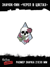 Значок металлический Череп BR149