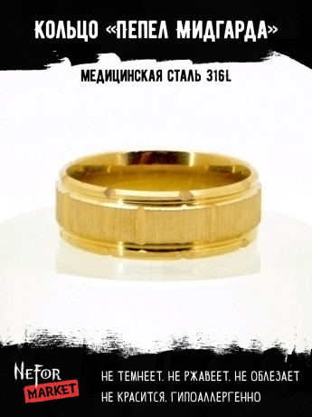 Кольцо из нержавеющей стали Пепел Мидгарда 8 мм KSS577g