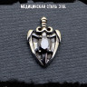  Серьга из нержавеющей стали "Тёмный Орден" (1 шт)  HPN893