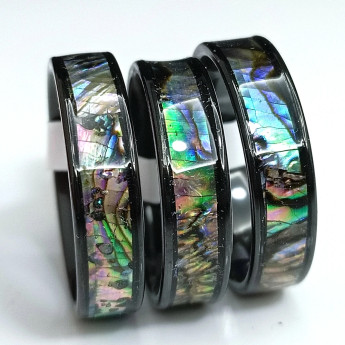 Кольцо из нержавеющей стали с перламутром Андромеда KSS669b