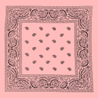 Бандана Огурцы розовая с чёрным узором Б072
