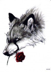 Временная татуировка Волк. 33773