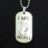 Жетон из медицинской стали I Hate People NFJ027