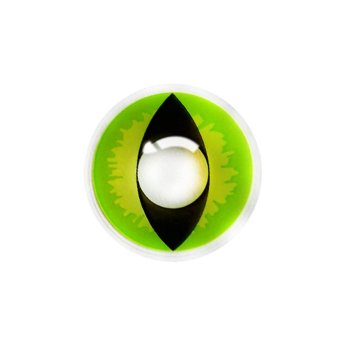 Линзы жёлто-зелёные "кошачий глаз" Ц-127