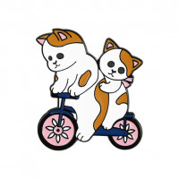 Значок "Коты на велосипеде" BR170
