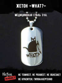 Жетон из медицинской стали What? NFJ029