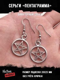Серьги Пентаграмма малая СА074
