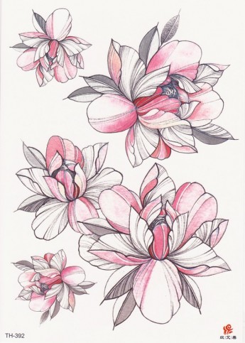 Временная татуировка Розовые цветы 34428