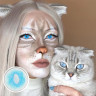 Линзы голубые "Сиамский кот" A178