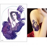 Временная татуировка Девушка с птицами. 34024