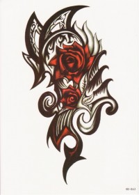 Временная татуировка Розы в орнаменте 34231
