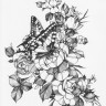 Временная татуировка Розы и бабочка 34223