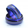 Кольцо из нержавеющей стали 8 мм. Синий кошачий глаз. KSS391