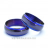 Кольцо из нержавеющей стали 8 мм. Синий кошачий глаз. KSS391