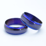 Кольцо из нержавеющей стали 8 мм. Синий кошачий глаз. KSS391