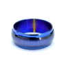 Кольцо из нержавеющей стали 8 мм. Синий кошачий глаз. KSS391