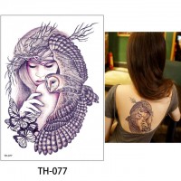 Временная татуировка Девушка с совой. 34026
