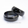 Кольцо из нержавеющей стали 8 мм. Чёрный кошачий глаз. KSS392