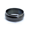 Кольцо из нержавеющей стали Кошачий Глаз 8 мм, чёрное KSS392
