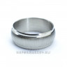 Кольцо из нержавеющей стали 8 мм. Серый кошачий глаз. KSS393