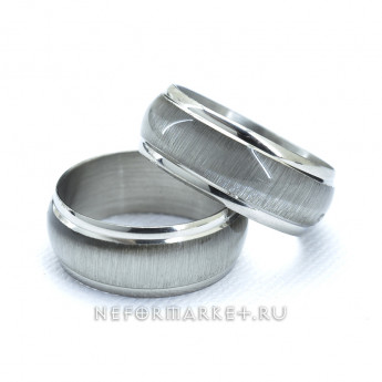 Кольцо из нержавеющей стали 8 мм. Серый кошачий глаз. KSS393