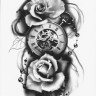 Временная татуировка Розы и часы 34409