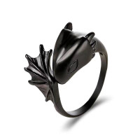 Кольцо Дракон чёрное FR047