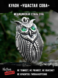 Кулон Ушастая Сова TS501g