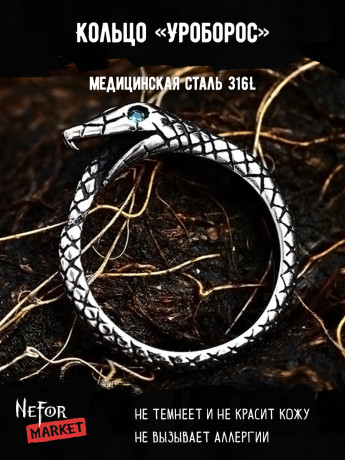 Кольцо из нержавеющей стали Уроборос KSS471g