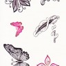 Временная татуировка Цветы и бабочки 34573