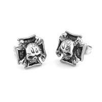 Серьга из нержавеющей стали Череп с крестом HPN778