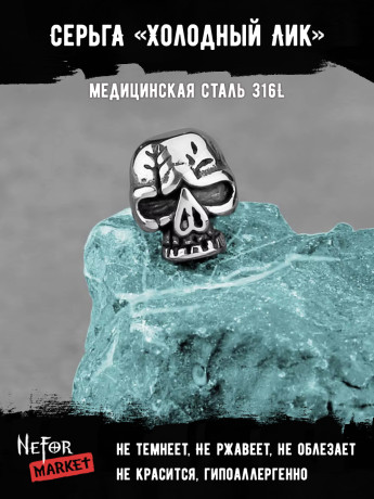  Серьга из нержавеющей стали Череп HPN779