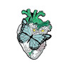 Значок металлический Сердце с бабочками BR350