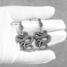 Серьга из нержавеющей стали с подвеской Змеиный Завет (1 шт) HPN789
