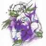 Временная татуировка Цветок акварель 34422
