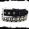 Ремень кожаный скоба + пирамида BELT28