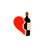 Парные металлические значки Люблю вино BR215