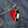 Парные металлические значки Люблю вино BR215